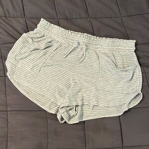 Stars Above Gray stripe pajama shorts with pockets